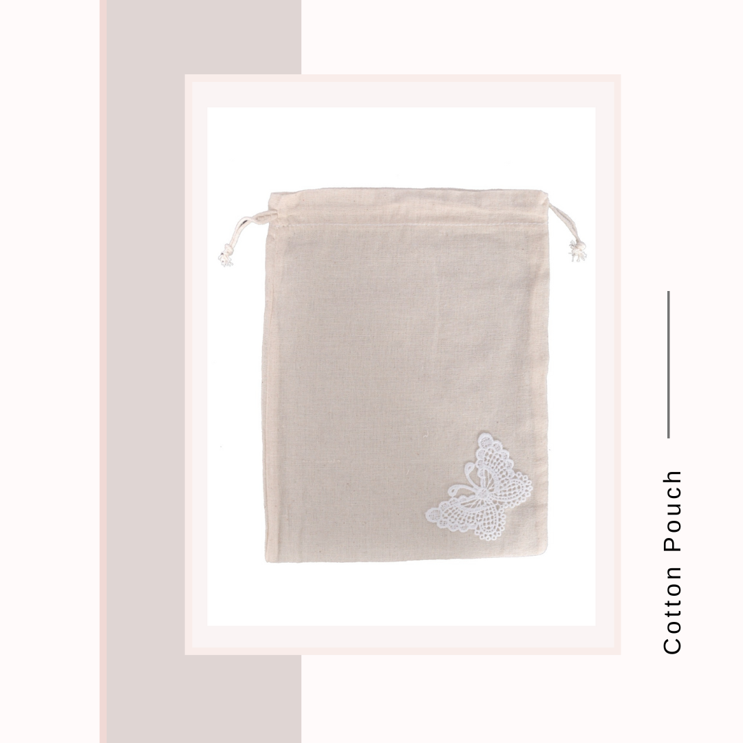 Cotton Cloth Pouch Lace Butterfly